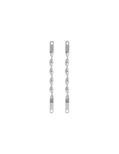 12 Flat Twisted Spring Fork Bars Chrome.